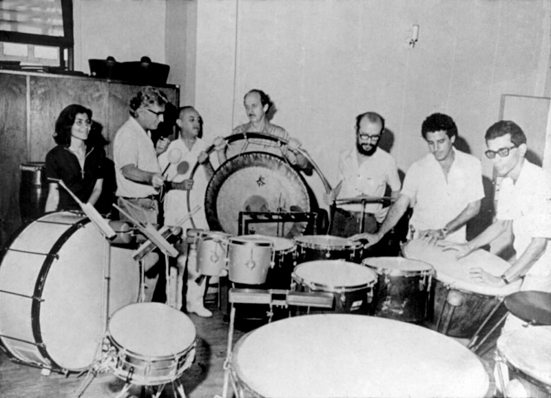 Grupo de bahía - Jamary Oliveira, Lindembergue Cardoso, Rufo Herrera, Ernst Widmer, Milton Gomes, Walter Smetak, Lucemar Alcântara Ferreira